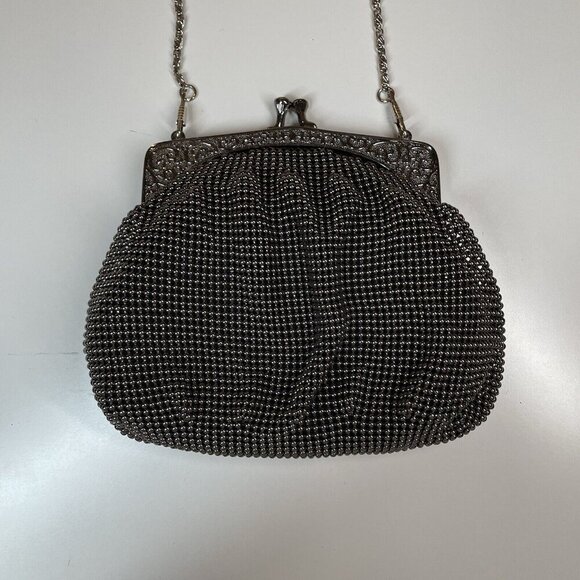 Talbots Vintage Silver Mesh Evening Bag Clutch Shoulder Purse Prom Wedding - Picture 1 of 10